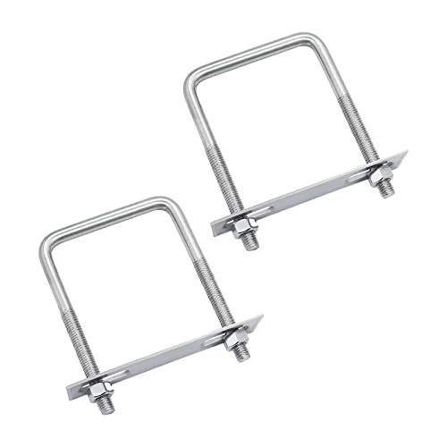 Boulon en U carré acier inoxydable 100mm étrier de fixation remorque avec plaque et écrous M10