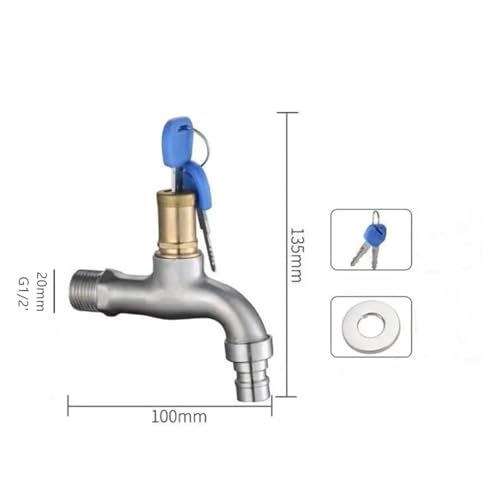 Grifo antirrobo de acero inoxidable 304 con interruptor de llave 4