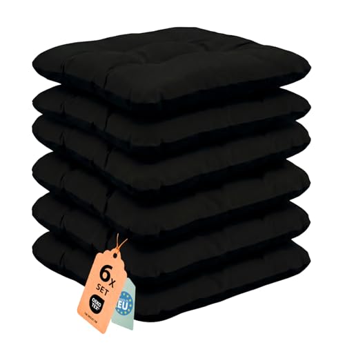 SuperKissen24. Coussin pour Chaise, Siège, Banc de Jardin, Canapé - Lot de 6 Coussins 45x45 cm - Bain de Soleil - Intérieur/Extérieur – imperméable -...