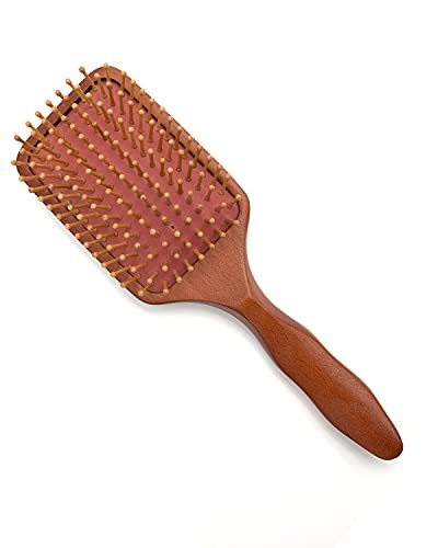 Hair Brush Wooden Hair Brushes, Women Men Girls and With All Hair Types, Massage Scalp, Reducing Tangle & Hair Breakage, Promoting Hair Growth (Natural Wooden Paddle Brush)
