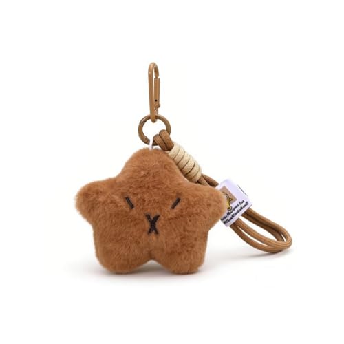 Plush Star Keychain Cute Fluffy Plush Bag Charms Star Keychain for Backpack Purse Accessories Gift for Women