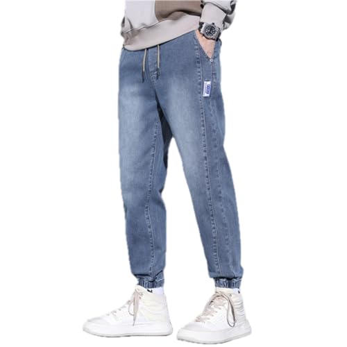 Jeans Pants Trousers Denim Men's Harun Elastic Leg Binding Korean Version Slim Fit