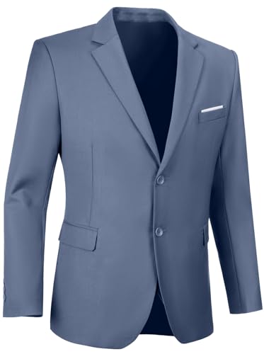 Men Suit Jacket Blazer Slim Fit Denim Blue Sport Coat for Men Solid Tuxedo Jacket for Groomsmen Wedding Prom Homecoming XXL
