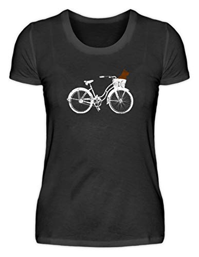Generic Perro en la Cesta con Holland-Fahrrad RAD on Tour - Du magst Rueda Conducir con tu Perro? - Camiseta para Mujer. Negro L