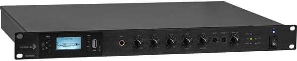 Dayton Audio DA650D Commercial Audio Amplifier 650W 70V/ 100V/ 4 Ohm Mixer - 4 Mic 2 Aux 1 Telephone Input