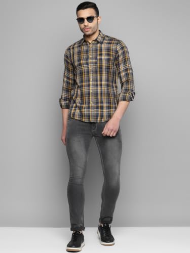 Image of Allen Cooper Slim Mid Rise Stretchable Denim Jeans for Men