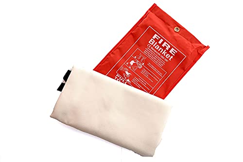 Safety fire Blanket Emergency (1 x 2 m) Survival Fiberglass, Flame Retardant, Protection Fire Blanket Shelter Safety Cover for The Kitchen, Fireplace, Grill, Car, Camping, (Size-1 x 2 m)