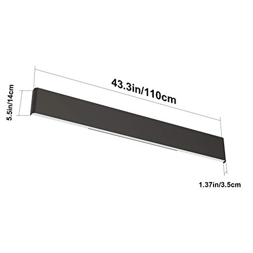 Aipsun 43.3in Remote Control Dimmable Modern Black Vanity Light Fixtures Color Temperature Adjustable LED Bathroom Light Fixture by Aipsun - Image 4