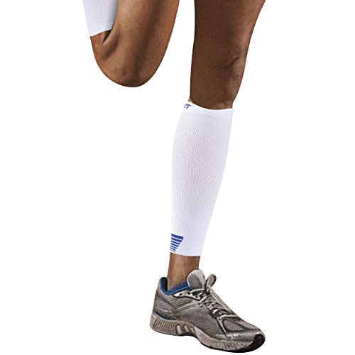 SuMade Damen Wadensocken, Laufen, trocken, dick, bequem, Beinunterstützung, athletisch, atmungsaktiv, Kompressionsstrümpfe für Radfahren, Wandern, 1 Paar (Weiß, S/M) Cover