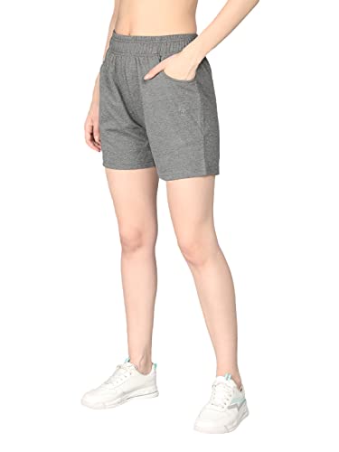 Image of CHKOKKO Women's Regular Cotton Regular Fit Plain Shorts for Women