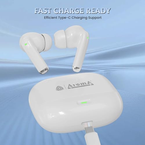 Image of AROMA TWS17 Edge - V5.4 Upto 60Hr Playtime*, ENC, Dual Paring, Fast Charging, Heavy Bass Bluetooth
