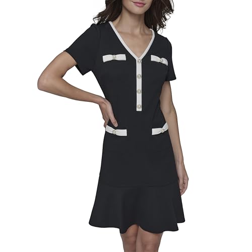 KARL LAGERFELD Paris Women's Dress, Black Soft White, 4