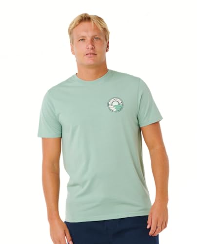 Rip Curl Men's Pacific Rinse Stacked Tee Short Sleeve Top T Shirt Aloe Size XXL