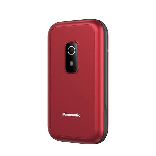 Panasonic KX-TF600 4G Easy Phone, Volte Klare Anrufe, 290 Stunden Standby, USB-C Schnellladung, 2,8' Display, Bluetooth, LED Taschenlampe, IP44 Wasserdicht, Beleuchtete Tasten, Rot