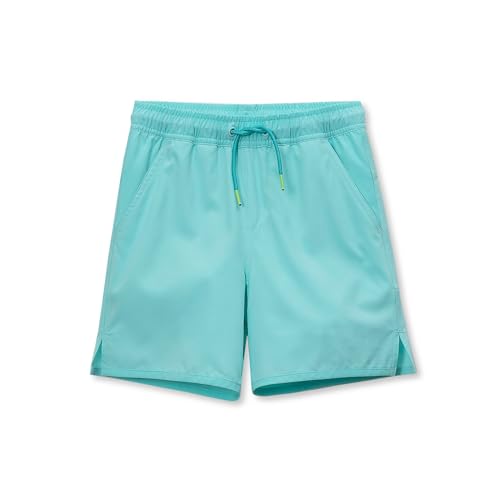 Lands' End Boys Chlorine Resistant Magic Print Hydroliner Sport Swim Trunks Large Aruba Blue