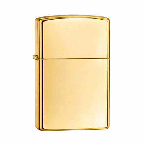 Mechero de gasolina recargable de metal dorado, tapa abatible mecánica, de bolsillo