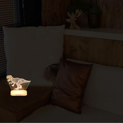Lámpara de mesa dinosaurio LED 3D para dormitorio miniatura 5