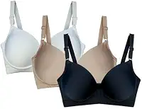 Kit 3 Sutiãs Plus Size liso Sustentação Alça Larga Reforçada