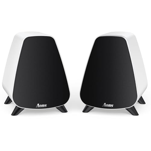 AORS AS31 Bluetooth Bookshelf Speakers 80W, 3" Bass, White