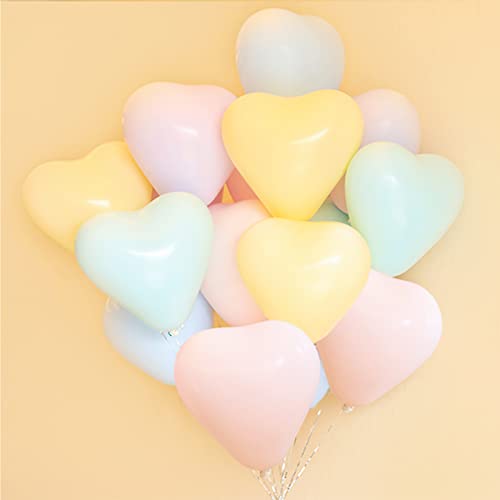 50 Pcs Colorful Heart Balloons Valentine's Day Balloons, Heart Shape Balloons Decorations For Birthday Party Valentines Graduation Wedding Anniversary (Colorful) #TOP4