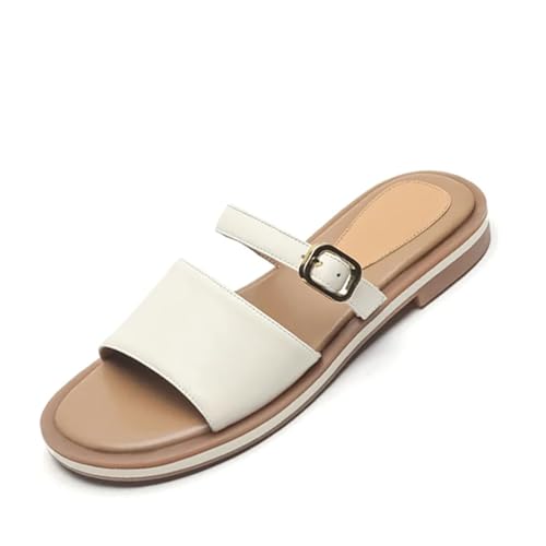 Women's Genuine Leather Flats - Summer Comfort Casual, Outdoor Leisure Slippers