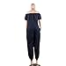 MESLIMA Off Shoulder Jumpsuits for Women Solid Short Sleeve Summer Plus Size One Piece Jumpsuits with Pocket Black XL