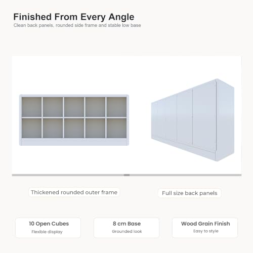 OSCHF Low Cube Bookcase, 10-Cube Storage Organizer Shelf, White by OSCHF - Used condition - Image 6