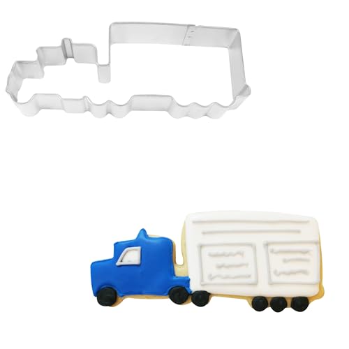 R&M Transport Truck Big Rig 5.5" Cookie Cutter – Semi Truck & Transportation Baking Tool for Cookies, Fondant & Crafts