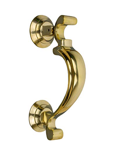 Gold Doctor Door Knocker for Front Door | Polished Solid Brass Gold Knockers with Strike Plate | UPVC | Doctor Front Door Furniture with a Unique Design