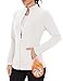 WOWENY Fleecejacke Damen Warm Gefüttert Sweatshirt mit Stehkragen Full Zip Fleece Sweatjacke Leichte Winter Outdoor Laufen Wandern(Elfenbein, S)