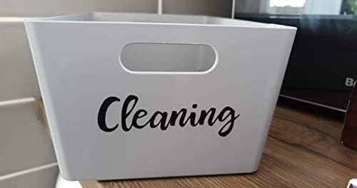 EG 2 x Custom Personalised Vinyl Name/Wording Sticker Labels for Storage Bottles - Containers - Boxes - Water Bottle - Cleaning - Choice of Colours - by Ellis Graphix (TM)