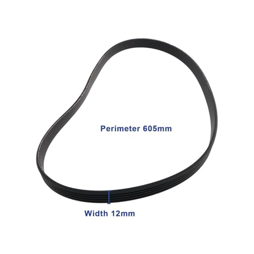 LT Easiyl 5PJ605 Keilrippenriemen Gummi Antriebsriemen Ersatz-Keilriemen kompatibel mit Scheppach HMS 850/1070 Trimmern (605 x 12 mm), 2 Stück