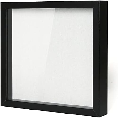 Muzilife 12x12 Shadow Box Wood Picture Frame, Tempered Glass, Black