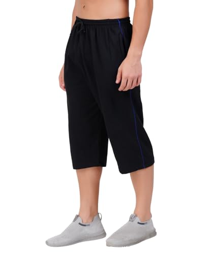 Image of RUGAN Men's Cotton Capri Three-Fourth Shorts | 3 /4th Pants for Men Dual Zipper Pockets | Plus Size Shorts