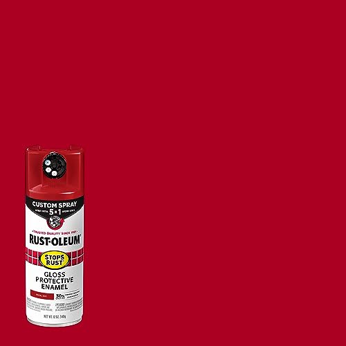Image of Rust-Oleum Stops Rust Custom 5-in-1 Spray Paint, Gloss Regal Red | Rust Preventive Enamel, Multi Surface (Metal, Wood and More), Adjustable Dial for Better Control, Fast Dry, Comfort Tip