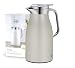 Produktbild alfi Skyline 1,0l, Silver Lining, Edelstahl-Isolierkanne mit hygienischem Hartglaseinsatz, Drehverschluss mit bequemer Drucktaste, ergonomischer Griff, ideal als Kaffeekanne, Teekanne