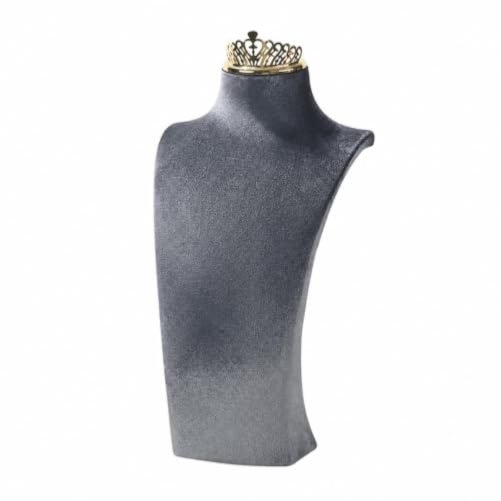 Jewelry Display Bust with Crown Top, Compact Footprint