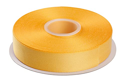 Joycrosso Herringbone Tape Twill Ribbon Soft Handle, Great for Gift Wrapping Craft Sewing, 1 Inch x 25 Yards - Yellow Gold