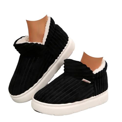 Slippers for Women Men Memory Foam Fuzzy House Slippers Bedroom Non-Slip Warm Fluffy Plush Slippers with Arch Support