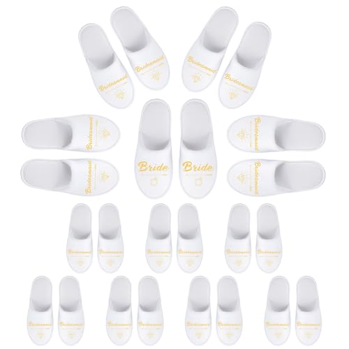 Image of Hercicy Bridesmaid Slippers Disposable Wedding Bride Party Slippers Bridesmaid Gifts for Wedding Day Bridal Women Bachelorette Party Favor