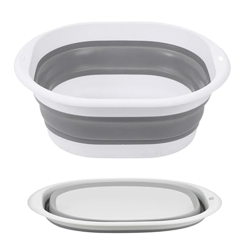 Toced Collapsible Washing Up Bowl, Portable Silicone Folding Hand Washing Basin, Multipurpose Outdoor Travel Basin, Camping Sink, Suitable for Baby and Children (3.5L)