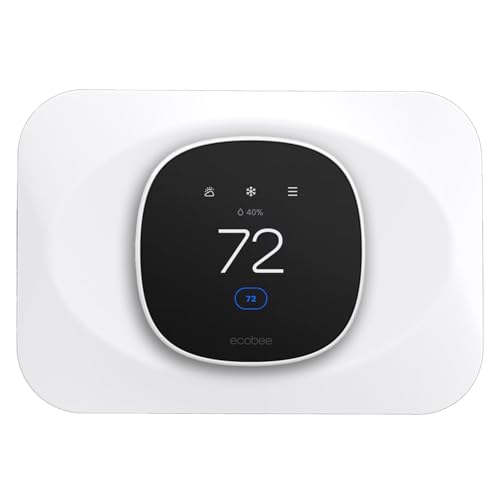 Wall Plate Cover Compatible with New 2025 Ecobee Smart Thermostat Essential Practical Ecobee Thermostat Trim Kit Programmable WiFi Thermostat Accessory (1 Pure White)