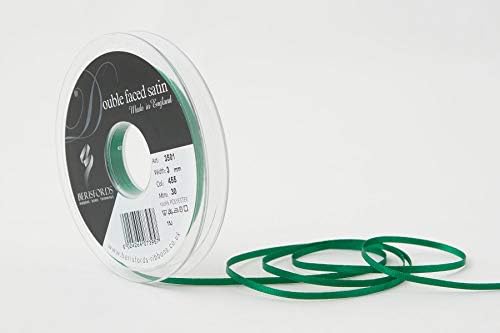 Berisfords Double FACE Poly Satin Ribbon, BlackBerry, 15 mm