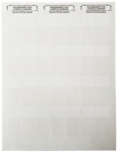 HellermannTyton TAG9L-105 Laser Tag Self-Laminating Label, 1.0" X 0.75" X 2.25", 28 Per Sheet, Polyester, White (Pack of 1000)
