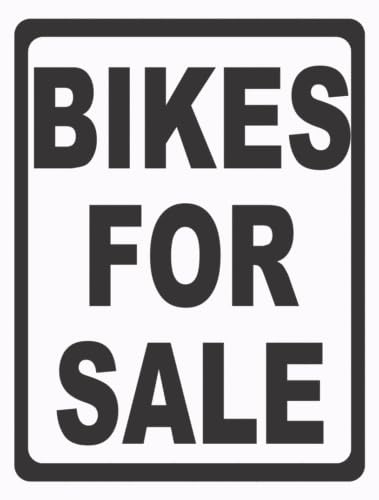 Bikes for Sale Sign - Business 8"x12" Metal Sign Plaque for Man Cave, Yard, Indoor or Outdoor Display
