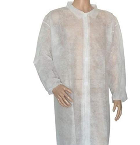 ETSHandPro Disposable Lab Coat Non woven, Visitor Coat, Lab coat, Single Use coat for Hospital, Lab, Food, Pharmaceutical Industry (Color-White, Size Regular- 40 Gsm) Pack of 05/10 Pcs (5) (B0BMVJV223) Amazon Price History, Amazon Price Tracker