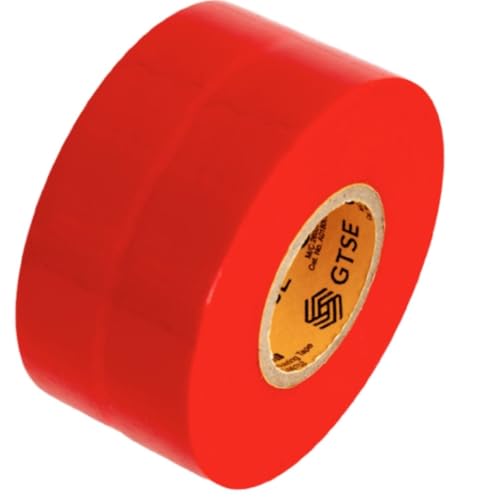 Gtse Wide Red Electrical Tape – Waterproof, Industrial Grade Vinyl Roll, 2 In X 66Ft– Strong Self-Adhesive Pvc Electric Tape For Wire Insulation, 7 Mil Thick, 600V – Ul/Csa Listed