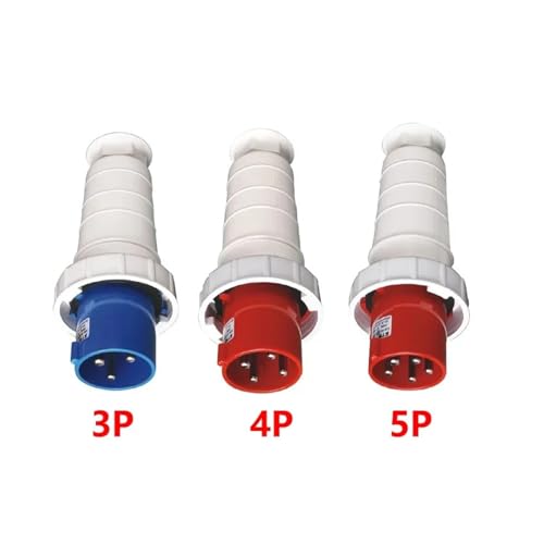 Connecteur électrique industriel 63A IP67 3P fiche mâle pour réseau triphasé