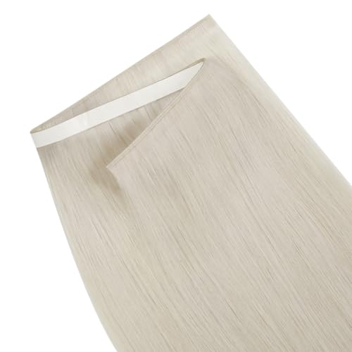 Image of LaaVoo Tape in Weft Hair Extensions Platinum Blonde Genius Tape ins Hair Extensions Human hair Tape in Blonde Seamless Hair 18 inch 50G