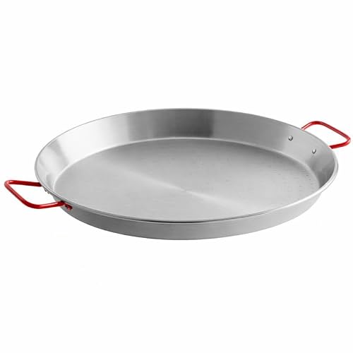 Carbon Steel Paella Pan â€“ Multiple Sizes & Finishes, Polished or Enameled, Traditional Flat Pan for Stovetop & Oven Cooking (Polished Carbon Steel, 18 Inch)